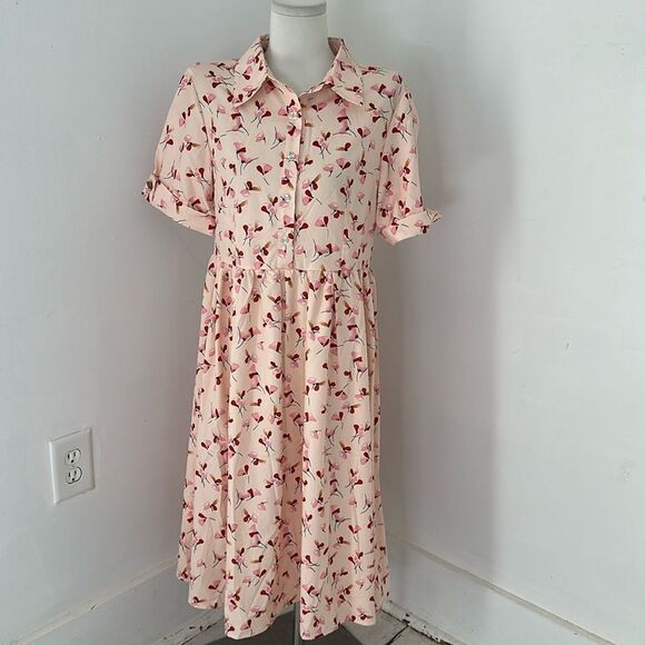 Vintage Floral Dress With Gucci And Balmain Designer Buttons - Picture 1 of 7